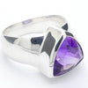 Amethyst Ring | Faceted Trilliant | AAA Grade | 925 Sterling | US Size 9.75 | Aus Size T | Quality Silver Work | Genuine Gems at Crystal Heart Melbourne est 1986