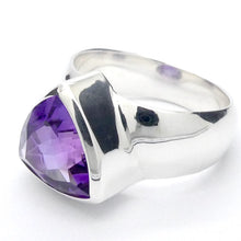 Load image into Gallery viewer, Amethyst Ring | Faceted Trilliant | AAA Grade | 925 Sterling | US Size 9.75 | Aus Size T | Quality Silver Work | Genuine Gems at Crystal Heart Melbourne est 1986