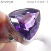 Amethyst Ring | Faceted Trilliant | AAA Grade | 925 Sterling | US Size 9.75 | Aus Size T | Quality Silver Work | Genuine Gems at Crystal Heart Melbourne est 1986