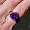 Amethyst Ring | Faceted Trilliant | AAA Grade | 925 Sterling | US Size 9.75 | Aus Size T | Quality Silver Work | Genuine Gems at Crystal Heart Melbourne est 1986