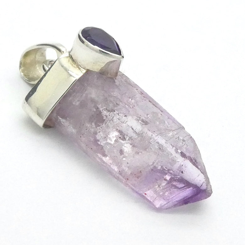 Raw Vera Cruz Amethyst Pendant with accent | 925 Sterling Silver Cap | Violet Flame | Meditation | Genuine Gems from Crystal Heart Melbourne since 1986