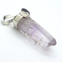 Load image into Gallery viewer, Raw Vera Cruz Amethyst Pendant with accent | 925 Sterling Silver Cap | Violet Flame | Meditation | Genuine Gems from Crystal Heart Melbourne since 1986