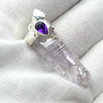 Raw Vera Cruz Amethyst Pendant with accent | 925 Sterling Silver Cap | Violet Flame | Meditation | Genuine Gems from Crystal Heart Melbourne since 1986