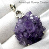 Amethyst Pendant | Natural Flower Cluster | Fine 925 Sterling Silver| Violet Flame | Meditation | Genuine Gems from Crystal Heart Melbourne since 1986
