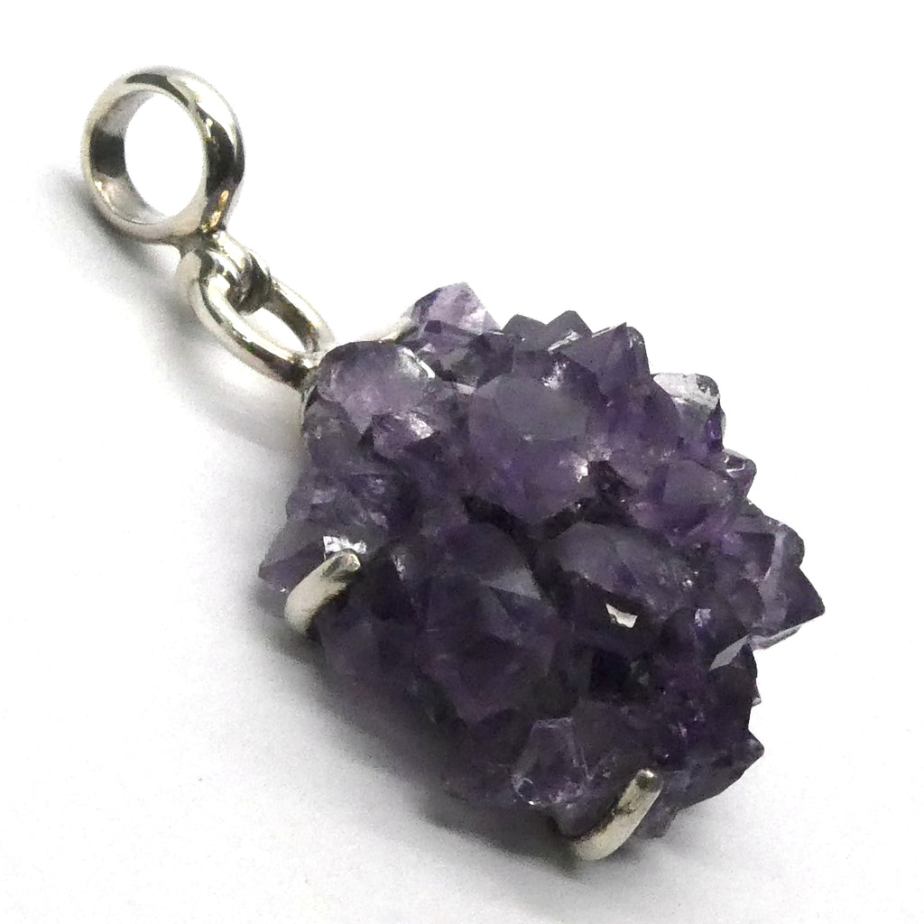 Amethyst Pendant | Natural Flower Cluster | Fine 925 Sterling Silver| Violet Flame | Meditation | Genuine Gems from Crystal Heart Melbourne since 1986