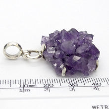 Load image into Gallery viewer, Amethyst Pendant | Natural Flower Cluster | Fine 925 Sterling Silver| Violet Flame | Meditation | Genuine Gems from Crystal Heart Melbourne since 1986