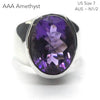 Amethyst Ring | Faceted Oval | AAA Grade | 925 Sterling | US Size7 | Aus Size N1/2 | Quality Silver Work | Genuine Gems at Crystal Heart Melbourne est 1986