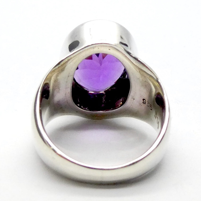Amethyst Ring | Faceted Oval | AAA Grade | 925 Sterling | US Size7 | Aus Size N1/2 | Quality Silver Work | Genuine Gems at Crystal Heart Melbourne est 1986