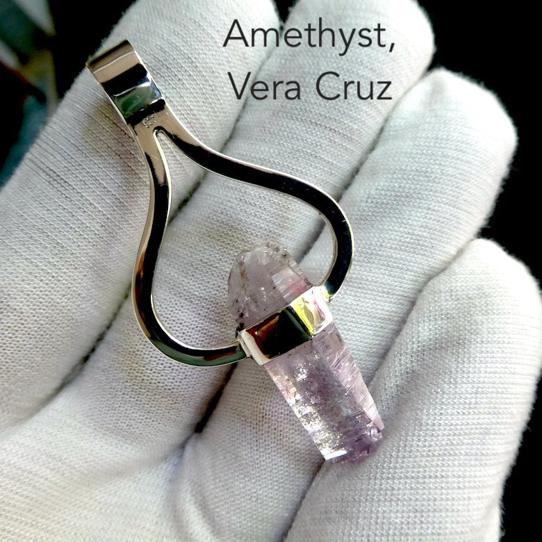 Raw Vera Cruz Amethyst Pendant | 925 Sterling Silver | Meditation | | Lemurian | Genuine Gems from Crystal Heart Melbourne since 1986