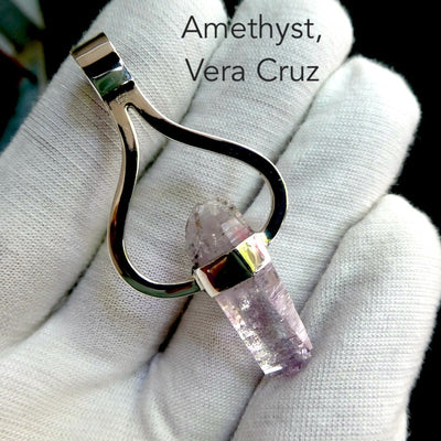Raw Vera Cruz Amethyst Pendant | 925 Sterling Silver | Meditation | | Lemurian | Genuine Gems from Crystal Heart Melbourne since 1986