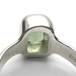Moldavite Ring | Fceted Oblong | 925 Sterling Silver | US Size 9.75 | Aus Size T | Green Obsidian | Chechya | Intense Heart Transformation | Scorpio | Crystal Heart Melbourne Australia 1986
