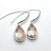 Morganite Earrings | Large Faceted Teardrop | Apricot Pink Beryl | 925 Sterling Silver | Open Back | Divine Love | Genuine Gems from Crystal Heart Australia 1986