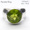 Peridot Ring | Large Faceted Round | A Grade | 925 Sterling Silver | US Size 9 | AUS Size R1/2 | Leo Stone | Crystal Heart Melbourne Australia since 1986