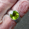 Peridot Ring | Large Faceted Round | A Grade | 925 Sterling Silver | US Size 9 | AUS Size R1/2 | Leo Stone | Crystal Heart Melbourne Australia since 1986