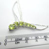 Peridot Comet Necklace, 7 Faceted Rounds, Fine Chain, 925 Silver