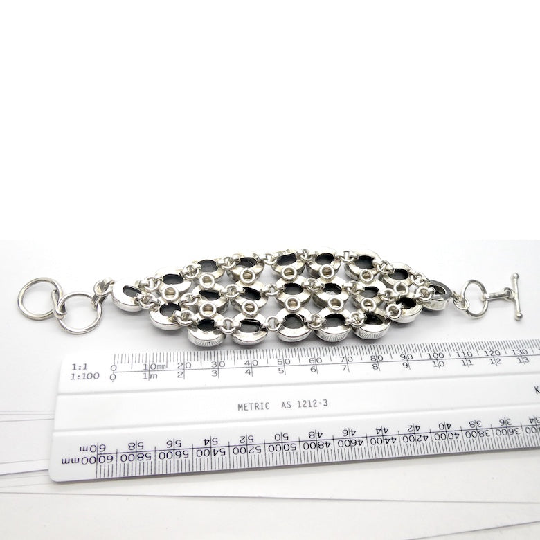 Black Star Diopside Bracelet | Star of India | 21 Oval Cabochons | 925 Silver | RIGHT ACTION | Mental Focus | Virgo | Crystal Heart Melbourne Australia since 1986