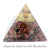 Orgonite Pyramid with genuine Rhodonite Crystal | Clear Crystal Point conduit in Copper Spiral | Accumulate Orgone Energy | Love Compassion and Grounding | Emotional Trauma | Crystal Heart Melbourne Australia since 1986