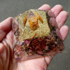 Orgonite Pyramid with genuine Rhodonite Crystal | Clear Crystal Point conduit in Copper Spiral | Accumulate Orgone Energy | Love Compassion and Grounding | Emotional Trauma | Crystal Heart Melbourne Australia since 1986