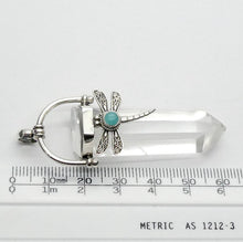 Load image into Gallery viewer, Dragonfly Pendant | 925 Sterling Silver | Lovely Detail | Amazonite Accent |  Optical Clear Quartz | Genuine Gems from Crystal Heart Melbourne Australia 1986