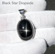 Load image into Gallery viewer, Black Star Sapphire Pendant | Diopside | 925 Sterling Silver | Genuine Gems from Crystal Heart Melbourne Australia since 1986