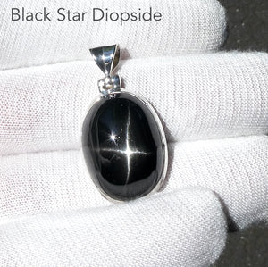 Black Star Sapphire Pendant | Diopside | 925 Sterling Silver | Genuine Gems from Crystal Heart Melbourne Australia since 1986