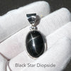 Black Star Sapphire Pendant | Diopside | 925 Sterling Silver | Genuine Gems from Crystal Heart Melbourne Australia since 1986