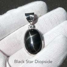 Load image into Gallery viewer, Black Star Sapphire Pendant | Diopside | 925 Sterling Silver | Genuine Gems from Crystal Heart Melbourne Australia since 1986