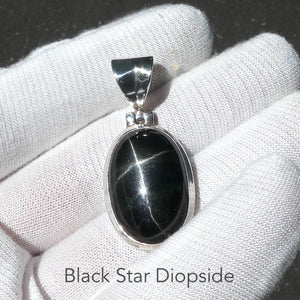 Black Star Sapphire Pendant | Diopside | 925 Sterling Silver | Genuine Gems from Crystal Heart Melbourne Australia since 1986
