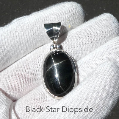 Black Star Sapphire Pendant | Diopside | 925 Sterling Silver | Genuine Gems from Crystal Heart Melbourne Australia since 1986