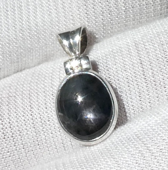 Black Star Sapphire Pendant | Diopside | Star of India | 925 Sterling Silver | Genuine Gems from Crystal Heart Melbourne Australia since 1986