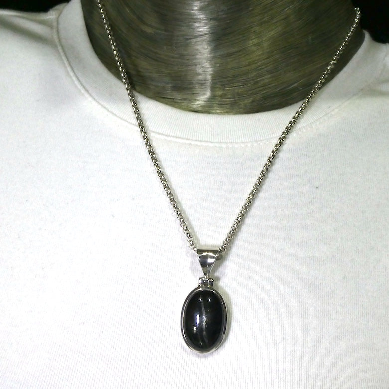 Black Star Sapphire Pendant | Diopside | 925 Sterling Silver | Genuine Gems from Crystal Heart Melbourne Australia since 1986