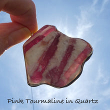 Load image into Gallery viewer, Rubellite Tourmaline Pendant | Pink Crystals in Milky Quartz | 925 Silver | Bezel Set Open Back | Love &amp; Compassion | Genuine Gems Crystal Heart Melbourne 1986 