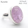 Kunzite Ring | Ovalochon Cab | 925 Sterling Silver | Fine Silver Setting | US Size 8 | AUS Size P1/2 | Wisdom of the Heart |Crystal heart Melbourne est.1986