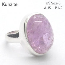 Load image into Gallery viewer, Kunzite Ring | Ovalochon Cab | 925 Sterling Silver | Fine Silver Setting | US Size 8 | AUS Size P1/2 | Wisdom of the Heart |Crystal heart Melbourne est.1986