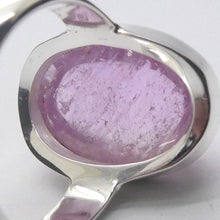 Load image into Gallery viewer, Kunzite Ring | Ovalochon Cab | 925 Sterling Silver | Fine Silver Setting | US Size 8 | AUS Size P1/2 | Wisdom of the Heart |Crystal heart Melbourne est.1986