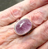 Kunzite Ring | Ovalochon Cab | 925 Sterling Silver | Fine Silver Setting | US Size 8 | AUS Size P1/2 | Wisdom of the Heart |Crystal heart Melbourne est.1986