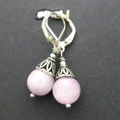 Kunzite Earring | 10 mm bead | 925 Sterling Silver | Lever Hooks | Wisdom of the Heart | Genuine Gems at Crystal heart Melbourne est 1986