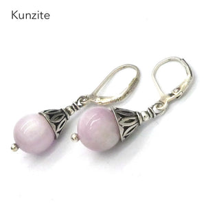 Kunzite Earring | 10 mm bead | 925 Sterling Silver | Lever Hooks | Wisdom of the Heart | Genuine Gems at Crystal heart Melbourne est 1986