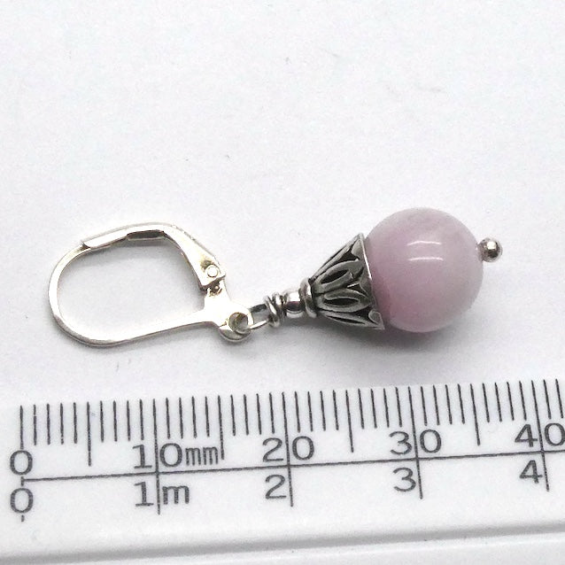 Kunzite Earring | 10 mm bead | 925 Sterling Silver | Lever Hooks | Wisdom of the Heart | Genuine Gems at Crystal heart Melbourne est 1986