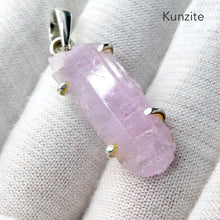 Load image into Gallery viewer, Kunzite Pendant | clean raw crystal | Good colour &amp; Clarity | 925 Sterling Silver | claw Set | Wisdom of the Heart | Genuine Gems at Crystal heart Melbourne est 1986