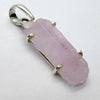 Kunzite Pendant | clean raw crystal | Good colour & Clarity | 925 Sterling Silver | claw Set | Wisdom of the Heart | Genuine Gems at Crystal heart Melbourne est 1986