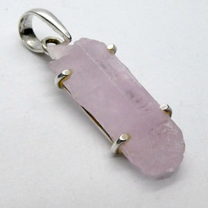 Kunzite Pendant | clean raw crystal | Good colour & Clarity | 925 Sterling Silver | claw Set | Wisdom of the Heart | Genuine Gems at Crystal heart Melbourne est 1986