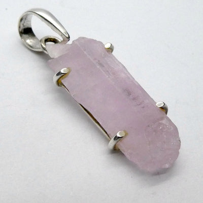 Kunzite Pendant | clean raw crystal | Good colour & Clarity | 925 Sterling Silver | claw Set | Wisdom of the Heart | Genuine Gems at Crystal heart Melbourne est 1986