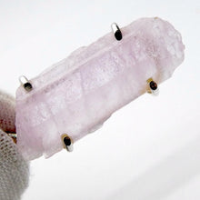 Load image into Gallery viewer, Kunzite Pendant | clean raw crystal | Good colour &amp; Clarity | 925 Sterling Silver | claw Set | Wisdom of the Heart | Genuine Gems at Crystal heart Melbourne est 1986