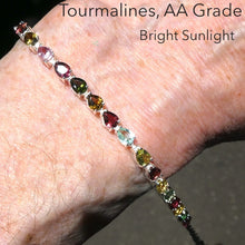 Load image into Gallery viewer, Tourmaline Bracelet | 20 faceted teardrops | Dainty Adjustable | Red Pink Yellow Gold | 925 Sterling Silver | Crystal Heart Melbourne Australia since 1986