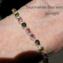 Load image into Gallery viewer, Tourmaline Bracelet | 19 faceted teardrops | Dainty Adjustable | Red Pink Yellow Gold | 925 Sterling Silver | Crystal Heart Melbourne Australia since 1986