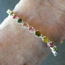 Load image into Gallery viewer, Tourmaline Bracelet | 19 faceted teardrops | Dainty Adjustable | Red Pink Yellow Gold | 925 Sterling Silver | Crystal Heart Melbourne Australia since 1986