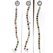 Load image into Gallery viewer, Tourmaline Bracelet | 19 faceted teardrops | Dainty Adjustable | Red Pink Yellow Gold | 925 Sterling Silver | Crystal Heart Melbourne Australia since 1986