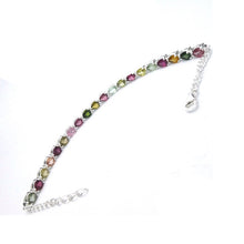 Load image into Gallery viewer, Tourmaline Bracelet | 20 faceted teardrops | Dainty Adjustable | Red Pink Yellow Gold | 925 Sterling Silver | Crystal Heart Melbourne Australia since 1986