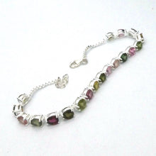 Load image into Gallery viewer, Tourmaline Bracelet | 19 faceted teardrops | Dainty Adjustable | Red Pink Yellow Gold | 925 Sterling Silver | Crystal Heart Melbourne Australia since 1986